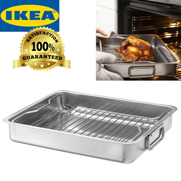 IKEA Kitchen Ikea Koncis Stainless Steel Roasting Pan With Grill